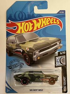 HW ‘68 CHEVY NOVA グリーン　シャークマス　シェビー　ノバ　ホットウィール