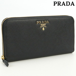 中古 プラダ 長財布ラウンドファスナー レディース ブランド PRADA ジップアラウンド長財布 レザー 1ML506 ZLP F061H ブラック