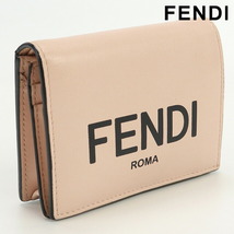 中古 フェンディ 二折財布小銭入付き レディース ブランド FENDI 2つ折りスモールウォレット レザー 8M0420 ADP6 F1CN7 ピンク_画像1