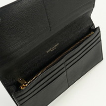 中古 サンローラン 長財布ニ折小銭入付き レディース ブランド SAINT LAURENT タイニーモノグラム 長財布二折 レザー 635542_画像8