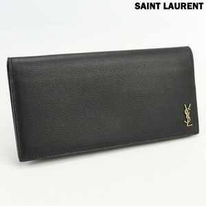 中古 サンローラン 長財布ニ折小銭入付き レディース ブランド SAINT LAURENT タイニーモノグラム 長財布二折 レザー 635542