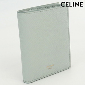  used Celine two folded wallet change purse attaching lady's brand CELINE compact wallet gray ndo car f10E49 3BEL 07SZ blue 