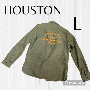 【美品】Houston ヒューストンWW2 大戦モデル 刺繍 ワーク シャツ L