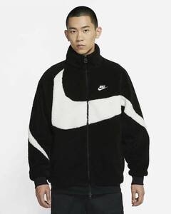 Nike Swoosh Full-Zip Reversible boa Jacket black BQ6546-011ナイキ スウッシュリバーシブル ボア ジャケット ブラック/セイル サイズ2XL