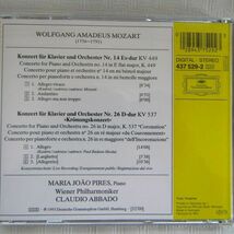 【独盤】ピリス/アバド「モーツァルト：ピアノ協奏曲第14番/26番『戴冠式』」1993年_画像2