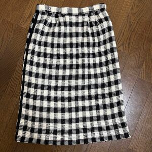 【オフィスカジュアル】marsa レディースタイトスカート　ツイード調　白黒チェック レナウン