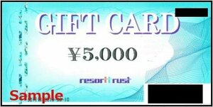 ◆00-10◆リゾートトラスト ギフトカード (5000円) 10枚(50000円分)set-C◆