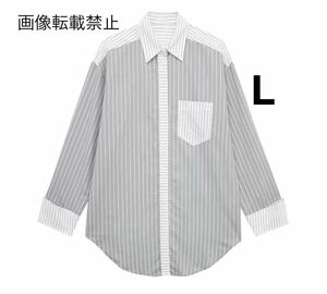 vintage ヴィンテージ レトロ ストライプ 柄 シャツ ブラウス トップス Lサイズ レディース★ZARA 好きな方に★2024 S/S 早春新作 新品★