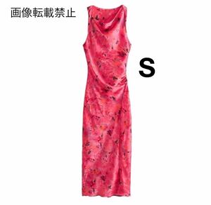 vintage ヴィンテージ レトロ フラワー 花柄 ノースリーブ ロング ワンピース Sサイズ レディース★ZARA 好きな方に★早春新作 新品★