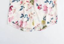 vintage ヴィンテージ レトロ フラワー 花柄 シャツ ブラウス トップス Sサイズ レディース★ZARA 好きな方に★2024 早春新作 新品未使用★_画像7