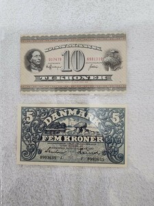 デンマーク　１９３６年　１９４３年　旧紙幣　まとめ売り　外国紙幣　world money paper