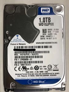 使用時間 125時間 正常 WDC WD10JPVX-16JC3T3 1000GB 1TB n20240227-1