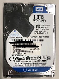 使用時間 2247時間 正常 WDC WD10JPVX-16JC3T3 1000GB 1TB n20240227-3