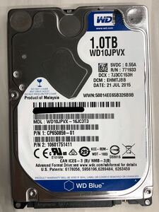 使用時間 71時間 正常 WDC WD10JPVX-16JC3T3 1000.B 1TB n20240227-11