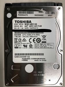 使用時間 736時間 正常 TOSHIBA MQ01ABD100 1000GB 1TB n20240229-19