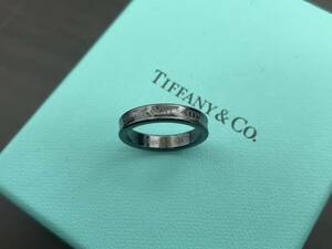 TIFFANY＆Co ティファニー 1837 ナロー チタン リング 指輪 アクセサリー 約14号 レディース ブラック系