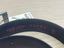 未使用 高級 レザー 紳士 LOEWE ロエベ ベルト 革 ブラック メンズ ウエスト 90-100cm_画像4