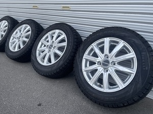 中古 スタッドレス ＆ ホイールセット 1台分 BS ブリヂストン BALMINUM 14x5.5J +45 4H-100 ピレリ アイスアシンメトリコ Plus 175/65R14