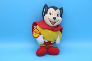 1円スタート☆80s Mighty Mouse Plush Doll/マイティマウス ラバーフェイス/ソフビ/ヴィンテージ/人形/ぬいぐるみ