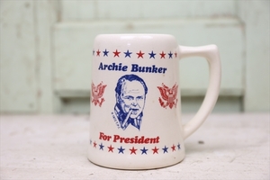 1972 Archie Bunker For President Beer Mug/アーチバンカー ビアマグ/ビンテージ 70s/アンティーク 