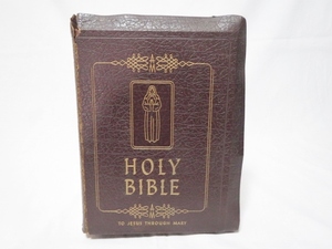 旧家　蔵出し　当時物　1953年　HOLY BIBLE　マリア年版　カトリック　聖書　ファミリー ロザリオ記念版　史料館級　希少　アンティーク