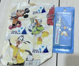 [ new goods * unopened * shop sack attaching ]TDL Tokyo Disney Land Donald strap 