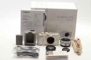 美品 カウント1000回以下 Olympus オリンパス Pen E-PL10 ホワイト ミラーレスデジタル一眼カメラ ボディ 14-42mm EZ レンズキット