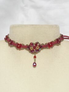 **glider** Czech beads ( garnet AB) pretty choker 