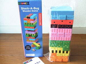 新品☆KIKKERLAND☆かわいい虫さんジェンガ　積み木アメリカStack-A-Bug Wooden Gameスタックアバグ バランスゲーム木製カラフル北欧ポップ