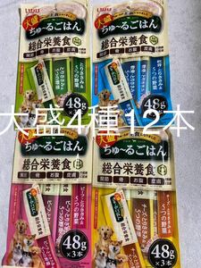 「即決1150円」いなば　大盛　ちゅ〜るごはん　総合栄養食　4種12本　ちゅーる　チュール　犬　とりささみ　ごはん　