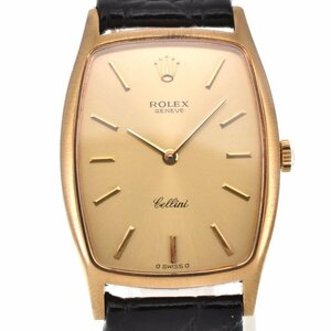 ロレックス ROLEX 3807 チェリーニ K18YG/レザー Cal.1600 手巻き レディース 美品 K#128461