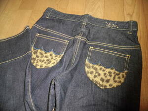 150!emi Lee Temple Lulu! back ribbon attaching Denim pants *