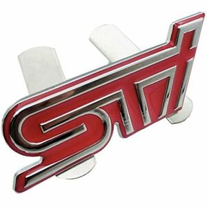 STI 3DEmblem 金属製 メッキ レッド Subaru FGrille用