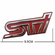 STI 3Dエンブレム 金属製 メッキ レッド スバル Fグリル用　車外装_画像3