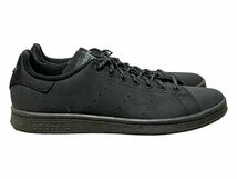 阪急購入　正規品 adidas スタンスミス スニーカー マットブラック レザー fv4641フリースライニング_画像4