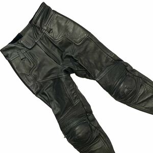 即決★KADOYA K'sLEATHER★LLサイズ レザーライディングパンツ カドヤ ケーズレザー W33 黒 本革 ライダース 本皮 ハードパッド バイク