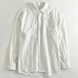◯11a21 日本製 COMOLI コモリ ロングスリーブシャツ 長袖シャツ 0 ホワイト ワイシャツ カッターシャツ コットンシャツ 胸ポケット メンズ