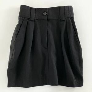 015a21 Italy made MIU MIU MiuMiu side line miniskirt tuck skirt 21SS 36 black Zip up wool 