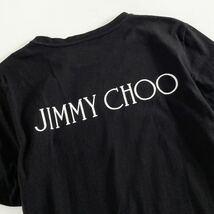 ◯1a31 JIMMY CHOO ジミーチュウ ロゴプリント 半袖Tシャツ M ブラック カットソー Tee イタリア製 春夏 レディース_画像4