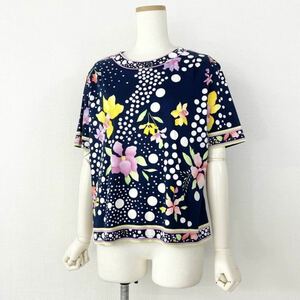 ◯12b5 LEONARD レオナール 美しい花柄プリント 半袖Tシャツ カットソーマルチカラー コットン100％ レディース