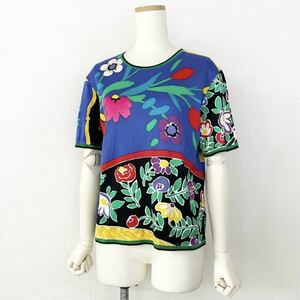 ◯10b5-2 LEONARD レオナール 半袖Tシャツ カットソー L マルチカラー 花柄プリント コットン100％ レディース