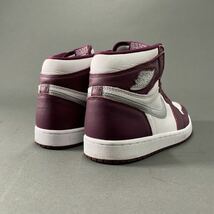 ○ b6 NIKE ナイキ 555088-611 AIR JORDAN 1 RETRO HIGH OG Bordeaux エアジョーダン ハイカットスニーカー 27 ホワイト ボルドー メンズ_画像3