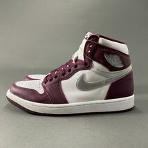 ○ b6 NIKE ナイキ 555088-611 AIR JORDAN 1 RETRO HIGH OG Bordeaux エアジョーダン ハイカットスニーカー 27 ホワイト ボルドー メンズ_画像2