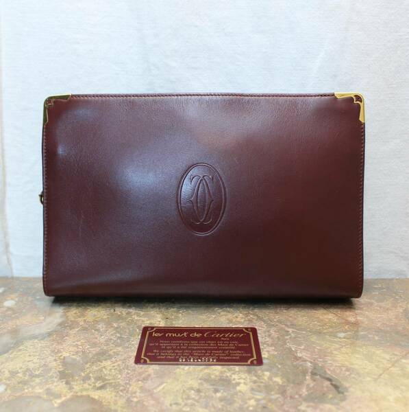 OLD Cartier MUST LINE LEATHER CLUTCH BAG/オールドカルティエマストラインレザークラッチバッグ