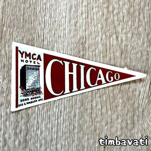 新品【アメリカ】 YMCA ホテル　シカゴ　ステッカー　2358