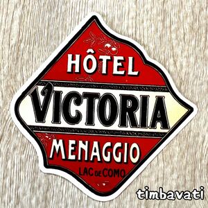 新品【イタリア】 ビクトリア ホテル　メナッジョ　コモ　ステッカー　B252
