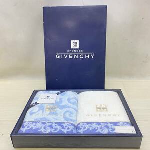 ▲ 内容未開封 GIVENCHY ジバンシー フェイスタオル 2点セット ブルー ホワイト ギフト 贈り物 生活用品 ブランド ▲ K12781