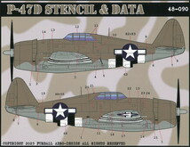 1/48 ファーボールデカール　P-47D サンダーボルト用 ステンシル_画像1