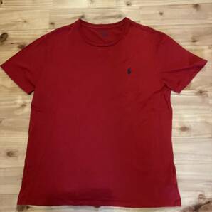 送料230円 同梱不可 中古 メンズ ポロ ラルフローレンPolo RALPH LAUREN 半袖 Tシャツ 赤 サイズL 胸刺繍ロゴ の画像1
