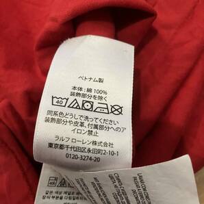 送料230円 同梱不可 中古 メンズ ポロ ラルフローレンPolo RALPH LAUREN 半袖 Tシャツ 赤 サイズL 胸刺繍ロゴ の画像6